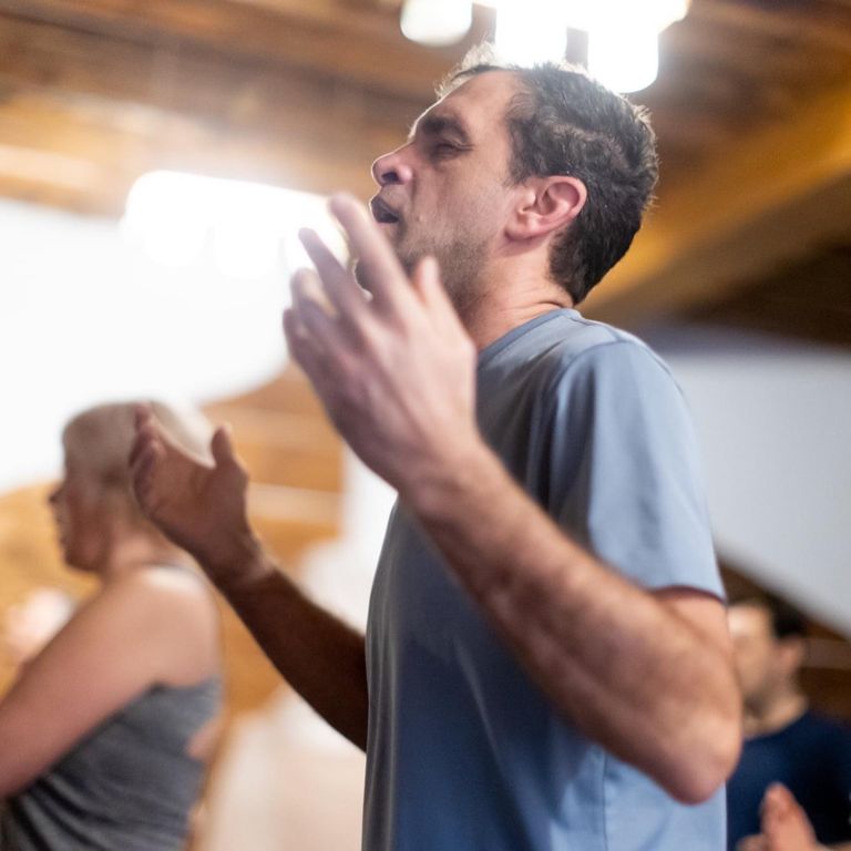 Devavani Meditation, Unfamiliar language moving and speaking through us.